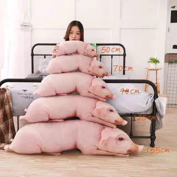 50cm 90cm 150cm Big size 3D Printing Simulated Pig Stuffed Pillow Realistic Pig Plush Animal Throw Pillow Sofa Decor Cushion about 50cm