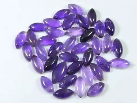 50Cts. Natural Amethyst Marquise Cabochon Loose Gemstone 38Pcs Lot 5X9MM RQ-1407