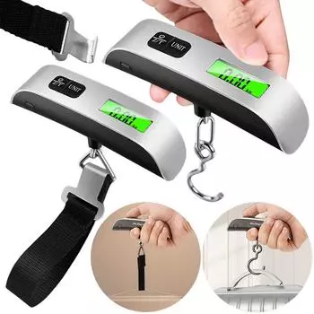 50kg/110lb Electronic Hanging Suitcase Travel Weighs LCD Display Suitcase Travel Weighs Portable Suitcase Travel Weighs