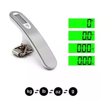 50kg/110lb Hand Held Digital Luggage Scale LCD Electronic Hanging Belt Scale For Travel Suitcase Baggage Electronic Weight Scale серебряный