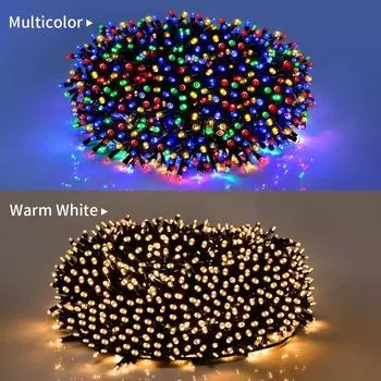 50M 100M Christmas Lights Decorative LED String 220V Outdoor Waterproof Garland Fairy Light For Marry Holiday Garden Street Lawn 10m 100LEDs&EU Plug теплый белый