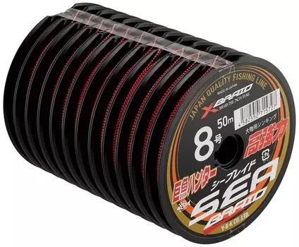 50m 12 connected 8 X-Braid (SEA BRAID) [600m] No. красный