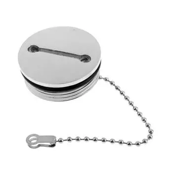 50mm Silver 316 Stainless Steel Replacement Boat Gas Cap With Chain For Boat