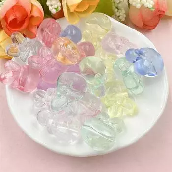 50 шт. 12,6*18 мм акриловые бусины в виде головы кролика, модные аксессуары для самостоятельного изготовления ювелирных изделий для браслетов и сережек белый