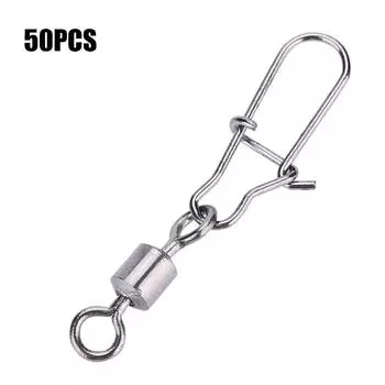 50PCS 2# 4# 5# 6# 8# Fishing Connector Pin Bearing Rolling Swivel Stainless Steel 8#