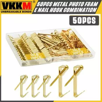 50PCS (30 фунтов 50 фунтов) металлическая рамка для фотографий набор крючков для ногтей комбинация