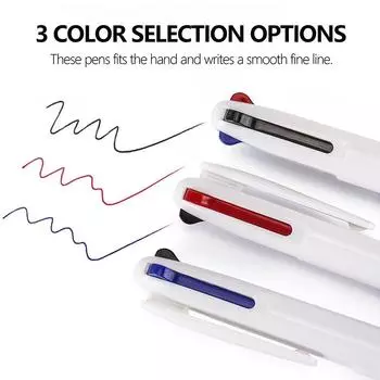 50Pcs 3-in-1 Multicolor Pen 3-Color Retractable Ballpoint Pens Black