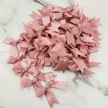 50pcs/bag Fresh Pink Ribbon Bows Small Size Satin Ribbon Bow Flower Craft Decoration Handwork DIY Party Decoration 85x85mm белый