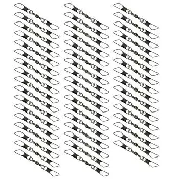 50pcs Barrel Swivels Fishing Lure Hook Connector with Double Safety Snaps and Pin Saltwater Fishing Tackle Accessories 10