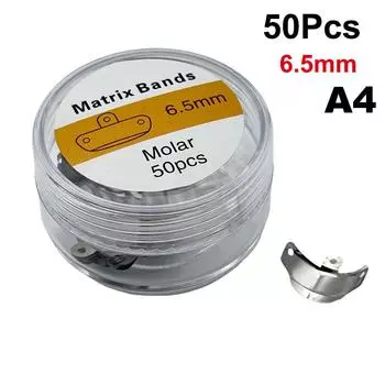 50Pcs/Box Dental Matrix Bands Sectional Metal Matrices Matrix 3.5/4.5/5.5/6.5Mm Size Teeth Replacement Dentist Tools 6.5mm