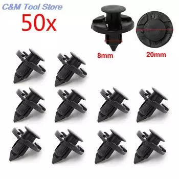 50Pcs Car Fastener fit 8mm Dia Hole Black Push Retainer Rivets Clips for Automobile Door Bumper Fender Cover Trim Clip Hot sale CHINA