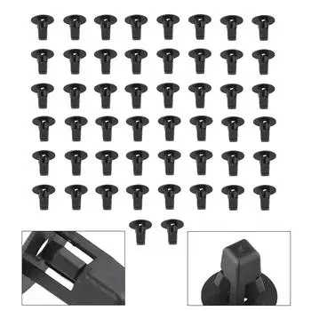 50pcs Car Fender Liner Clip Screw Grommet Clamp Auto Fasteners-Set Black