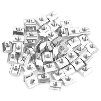 50pcs Carbon Steel Sliding T slot Nut for 20 Series Aluminum Profile Accessories M3*10*5