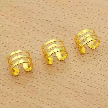 50pcs Charm Dreadlocks Beads Gold Hair Rings Hair Cuffs Clips Hair Braid Tubes DIY gold-A