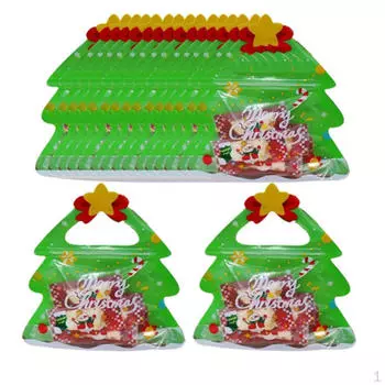 50pcs Christmas Gift Bags Snack Kids Gifts Reusable Tree Design Tote Bag