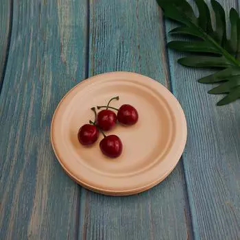 50PCS Compostable Paper Plates 6/7/9in Disposable Tableware Dish Eco-Friendly Made Of Sugar Cane Fibers For Outdoor Party