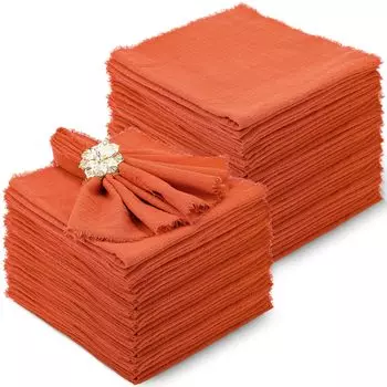 50 шт. хлопчатобумажные льняные салфетки с бахромой мягкие салфетки ручной работы 32x32 см многоразовые квадратные деревенские салфетки оптом для свадьбы светло-зеленый