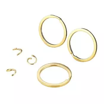 50pcs Gold Flat Key Rings Anti-rust Keys Attachment Connecting Accessory Metal Keychain Rings Home 1cm