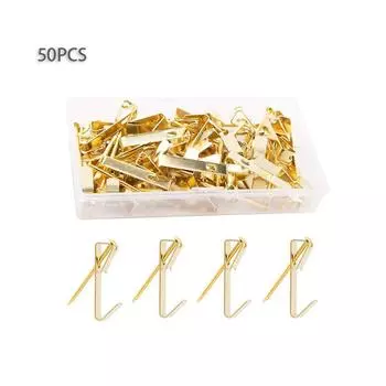 50pcs Heavy-Duty 30LB Steel Wall Hooks with Pre-Drilled Holes - Easy Installation Secure Wall-Mounted Hardware 50pcs