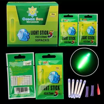 50Pcs Light Fishing Флуоресцентный поплавок Night Dark Glow Stick Night Fishing Tool