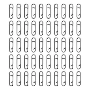 50Pcs Link Split Rings Snaps Power Fishing Clips Connector Fishing Clip Connector Fast Snaps Speed Clips Fishing Tackle D