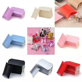 50Pcs/Lot Present Pouch Kraft Gift Bag Рождественская форма подушки Бумажные коробки для конфет 50PCS чёрный
