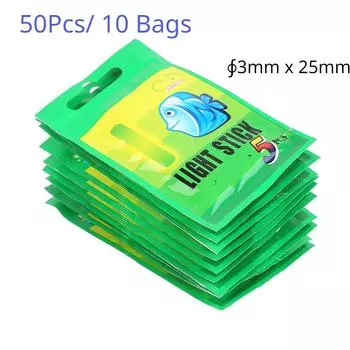 50Pcs Luminous Fishing Float Fireflies Fishing Float Fluorescent Lightstick Night Float Rod Lights Dark Glow Stick Tools