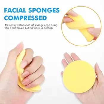 50pcs Makeup Face Cleansing Brushes Facial Sponge Compressed Estheticians Round Cleanse Tools Facial Exfoliating Removal Sponge