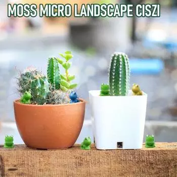 50Pcs Mini Frog Figurine Resin Animal Figure Toy Model Statue Sculpture Indoor Desktop Garden Microlandscape Decoration Ornament Festival Gift зелёный