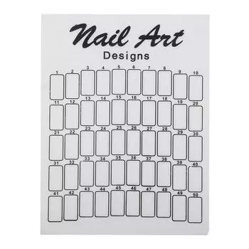 50Pcs Nail Art False Tips Chart Display Board Palette Nailtips Polish Gel Color Card (White) белый