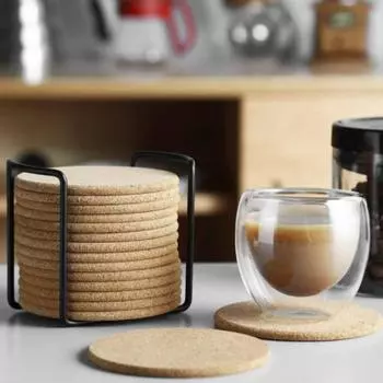 50pcs Natural Round Wooden Slip Slice Cup Mat Coaster Tea Coffee Mug Drinks Holder for DIY Tableware Decor Durable Pad TableMat 100mm