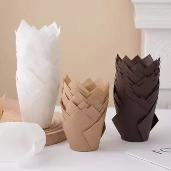 50PCS Paper Cupcake Liner Tulip Muffin Paper Cupcake Liner Wedding Birthday Party Disposable Baking Mold Baking Decoration Tool