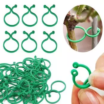 50Pcs Plastic Garden Vine Strapping Clips Tie Plant Bundled Buckle Ring Garden Tomato Grapevine Hook Plants Support Tool