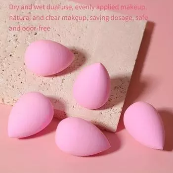 50Pcs Portable partial concealer beauty egg,Mini Beauty Egg,Makeup Sponge,Cosmetic Puff,Foundation Concealer Sponge Makeup Tools розовый