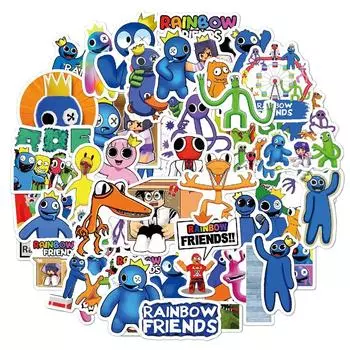 50pcs Rainbow Roblox Friends Stickers Waterproof Reusable Decor For Luggage Case
