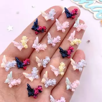 50 шт. смоляных разноцветных блесток в виде роз и бабочек для свадебного нейл-арта с плоским основанием, стразы для скрапбукинга, аппликация своими руками, декор, ювелирные изделия, аксессуары