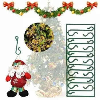 50pcs S-Shape Hooks for Christmas Tree Decor Kitchen Bedroom Railing Hanger Clasp Holder Hanging Christmas Ornaments Hanger Tool