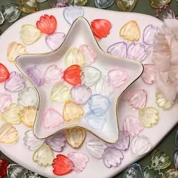 50 шт./компл. Акриловые DIY Украшения для волос Аксессуары DIY Материалы для ручной работы Бусины для сережек Ожерелье Прозрачные лепестковые бусины Подвеска разноцветный