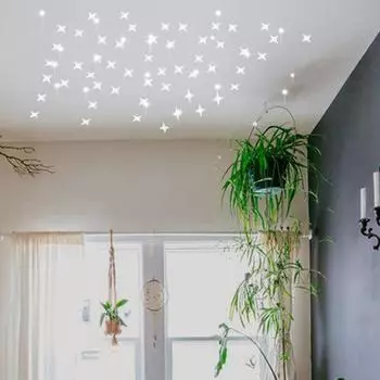 50pcs/set Mirror Star Decal Wall Stickers Living Room Bedroom Bathroom Mirrors Ceiling Sticker Wallpapers Rooms Home Decor LS