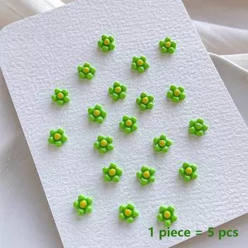 50Pcs Small Flower Nail Art Charms 3D Resin 5Petal Nail Decorations Kawaii Accessories Manicure Diy