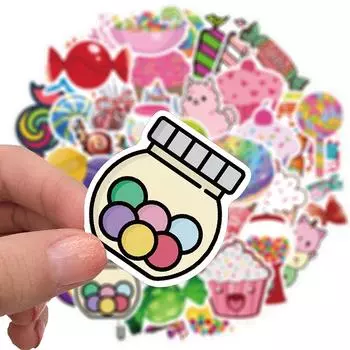 50Pcs Sweet Candy Graffiti Stickers Diy Stationery Skateboard Phone Xmas Decal