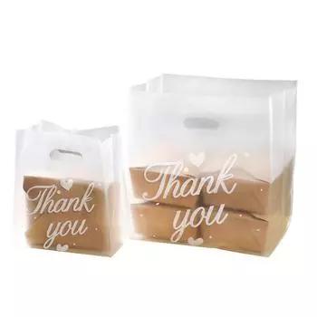 50pcs Thank You Plastic Candy Gift Bags Shopping Bags Wedding Wrapping Bags
