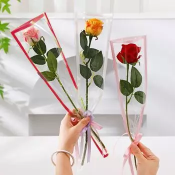 50PCS Transparent Wrapping Paper Package Supplies Bouquet Packing Material Wedding чёрный