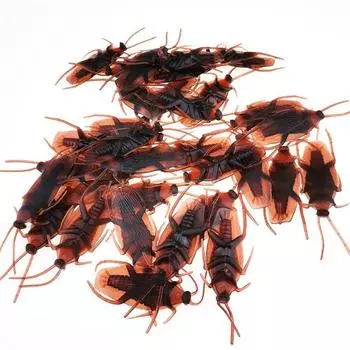 50pcs Trick Fake Cockroach Toys Bug Roaches Cockroach Prank Toys Men Women коричневый