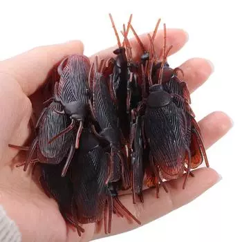 50pcs Trick Simulation Cockroach Toys Lifelike Cockroach Prank Toys April Fool s Day коричневый