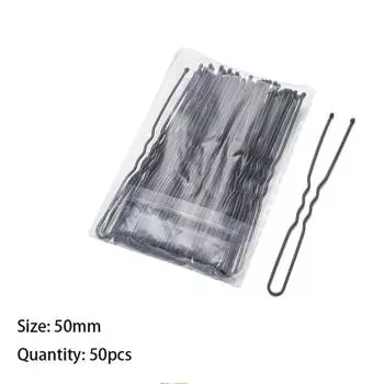 50PCS U Shaped Alloy Hairpins Waved Hair Clips Metal Black Bobby Pins Barrettes Bridal Hairstyle Tools Hairpin Gifts