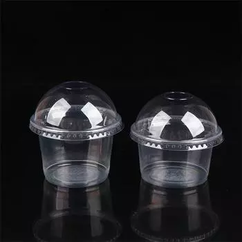 50шт 250/300мл чашки для пудинга с крышками пластиковые коробки чашки для мороженого и десерта