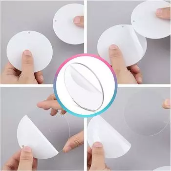 50шт акриловые брелки-заготовки с брелоками круглые прозрачные диски круги кулон