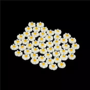 50шт белые ромашки цветок смолы Flatback кабошон Diy украшения ювелирных изделий белый