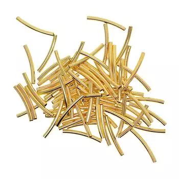 50шт Бисероплетение Трубчатые Бусины Гладкая Трубка Поиск Изготовления Ювелирных Изделий DIY Золотой 20x2mm золотистый